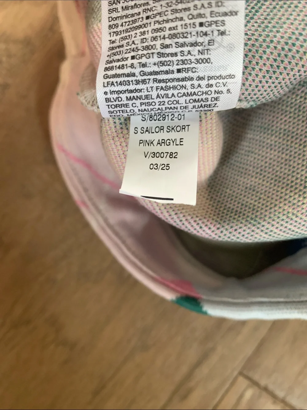 NWT Old Navy Pink Argyle Skort Size 8